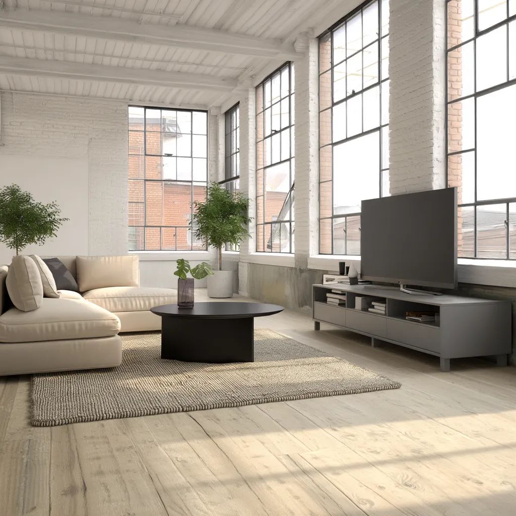 Après Loft industriel transformé par IA – rendu réaliste d’un espace design et convivial.